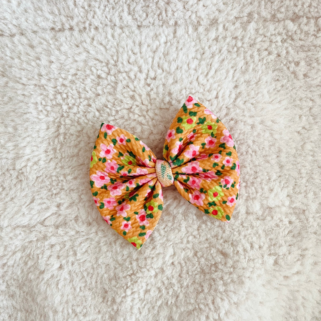 Spring floral bow clip